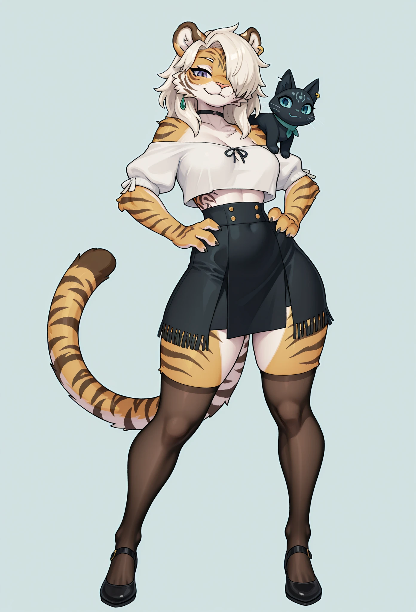 anime character with tiger stripes and a big breast, sfw version, cushart kenz, full body concept, full body picture, full body illustration, oppai proportions, fullbody commission for, commission for high res, anime woman fullbody art, thicc, anime full body illustration, official character art, cushart krenz, cutesexyrobutts