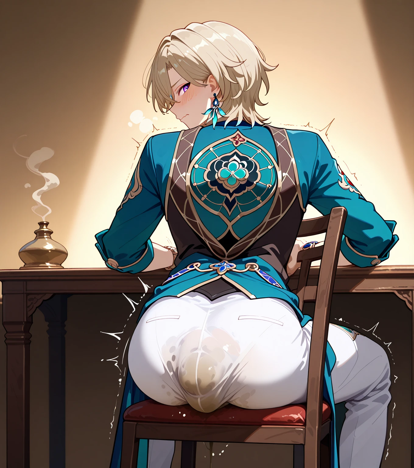 (Masterpiece) best quality, 1girl, 1boy, , boy has short hair, girl bent over the table, boy’s penis is inside, girl looking back at the boy, boy tugging her hair, they have sex, fireflydef, jacket, dress, bow, hairband, hair ornament, grey hair
fireflycus, hairband, hair ornament, grey hair,