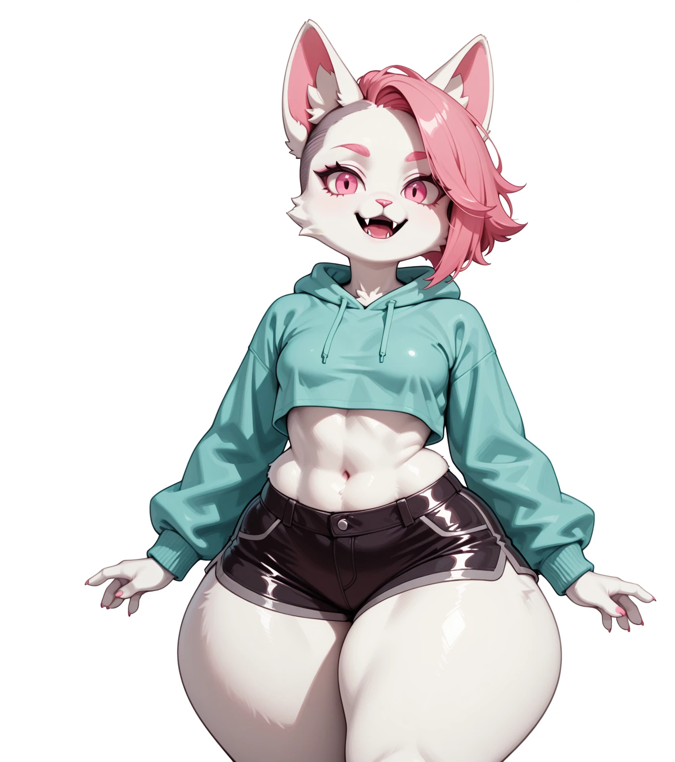 high_quality, digital artwork, uploaded on e621, explicit, by woolrool ,anthro ,areola ,arm_tuft ,belly_tuft ,bodily_fluids ,bottomwear ,breasts ,brown_body ,brown_fur ,clothed ,clothing ,countershading ,ear_piercing ,elbow_tuft ,female ,fur ,genitals ,green_eyes ,gym_clothing ,hair ,industrial_piercing ,medium_breasts ,midriff ,narrowed_eyes ,navel ,nipple_piercing ,nipples ,partially_clothed ,piercing ,pink_areola ,pink_hair ,pink_nipples ,pussy ,raised_clothing ,raised_topwear ,shorts ,shorts_down ,shoulder_tuft ,slim ,solo ,spats ,sportswear ,spots ,spotted_body ,spotted_fur ,squish ,sweat ,sweatdrop ,tail ,text ,thigh_squish ,tight_bottomwear ,tight_clothing ,tight_shorts ,topwear ,tuft ,under_boob ,woolrool ,yakeera_(hoofen) ,hyena ,mammal ,2023 ,english_text ,hi_res jpg <lora:Wool_Rool_Hard:0.5>