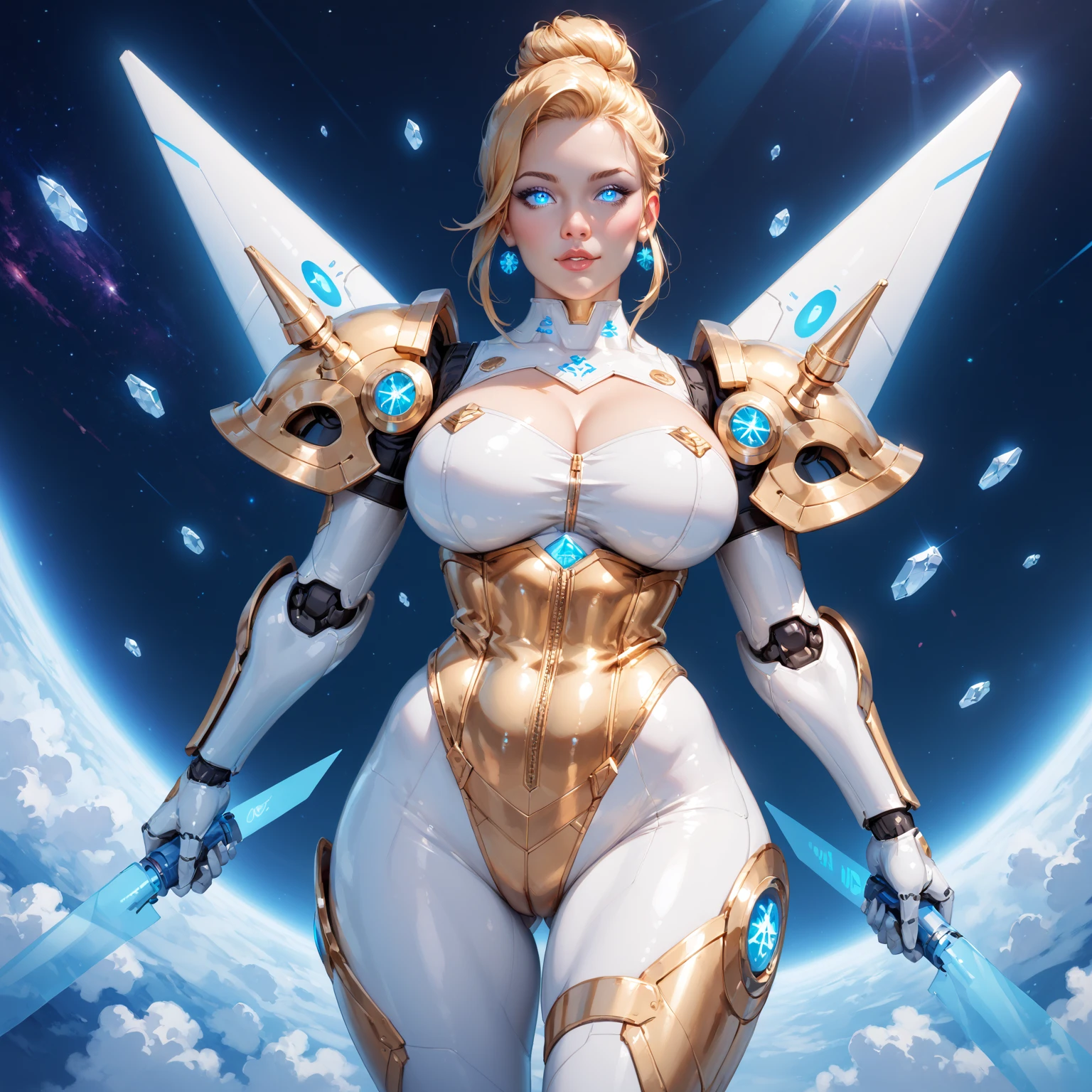 Power Girl from DC, big breasts, frontal, full-length, looking at the camera, facing the audience, standing pose, Metropolis background, three-dimensional light, detailed full-body concept, sleek digital concept art, beautiful full-body concept art, art trend, CGsociety full-length,