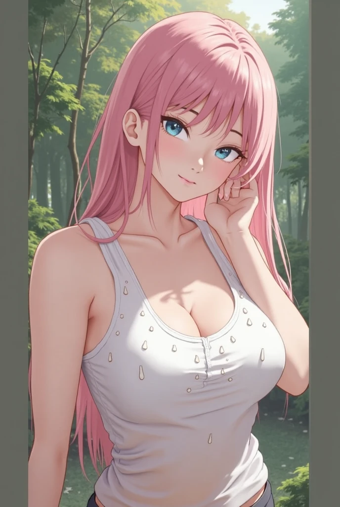 (8k, RAW photo, best quality, masterpiece:1.2),1girl,solo,mature female, purple eyes, pink hair, breasts, cleavage,looking at viewer,leaning forward, outdoors,shcool,
<lora:chenfei:0.7>