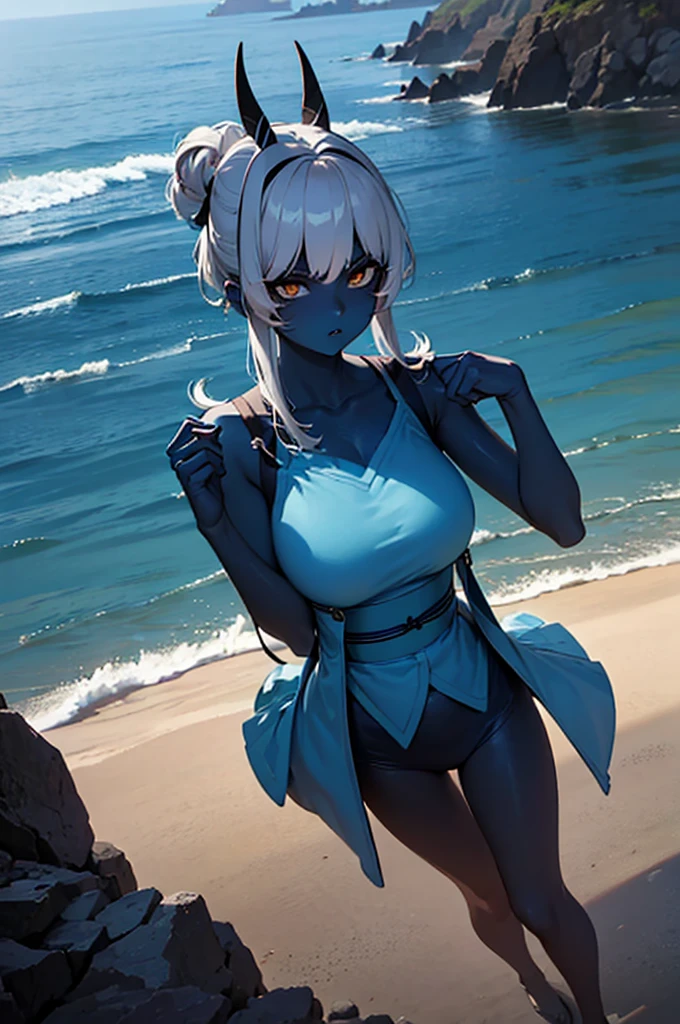 Angle: A close-up view of a hornet on a beach.
Material: The artwork is a highly detailed illustration with realistic depth and textures.
Additional Details: The hornet's red bikini stands out in the bright environment, adding a vibrant splash of color. The anthro hornet has a curvy figure, standing upright in a confident pose. Her face shows a subtle blush, adding a touch of allure to her expression. Thick thighs and large breasts enhance her attractive features.
Image Quality: The artwork is of the best quality, with ultra-detailed elements that capture every intricate detail. The bright and sunny lighting further enhances the realistic atmosphere.
Art Style: The artwork is executed in a bright and sunny style, incorporating realistic details to bring the scene to life.
Color Palette: The color palette is dominated by deep, rich tones, with an emphasis on dark shades to create a summer ambiance.
Lighting: The lighting is bright and fun, with subtle highlights and shadows that enhance the atmosphere of the beach.