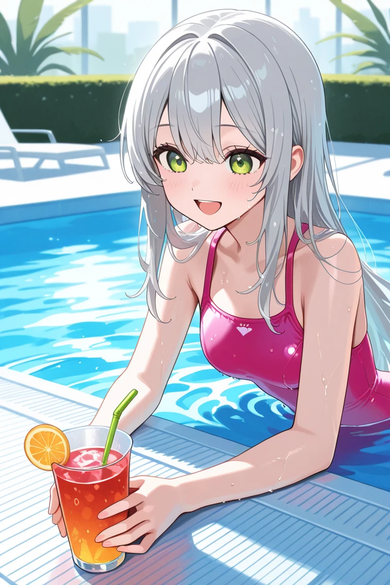 Stunning
Anime girl in a pool with a drink