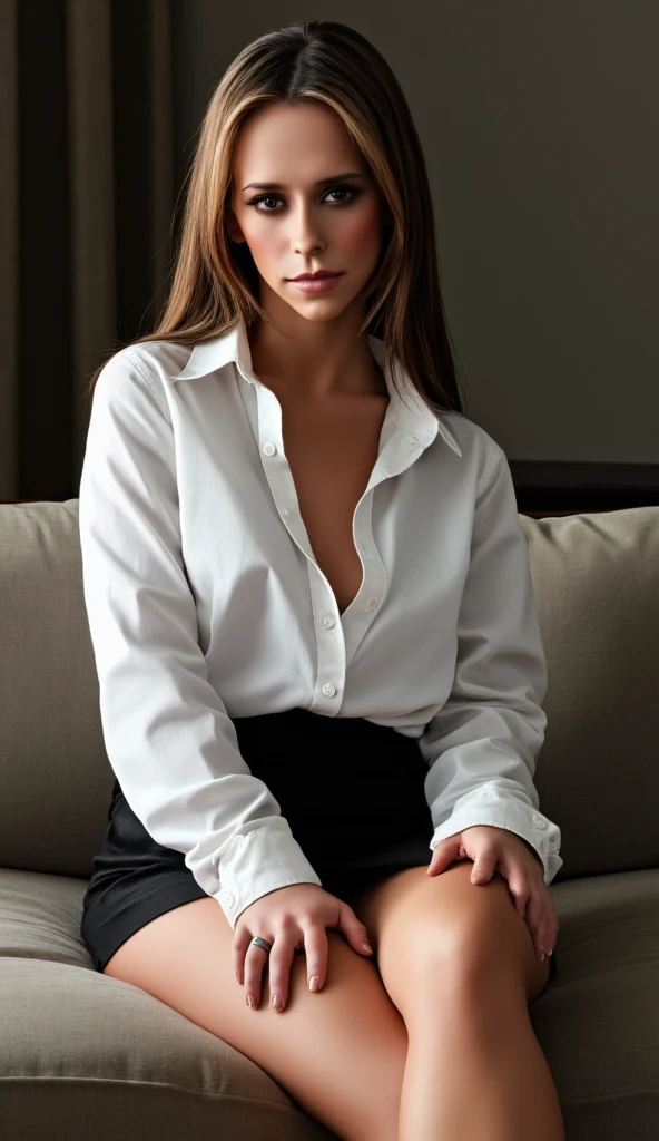 (8 k, RAW photo, top quality),(epic realistic:1.5), муsameчина без рубашки, dominant pose, open shirt,(detailed eyes:0.8)((masterpiece)), ((Highest resolution)), Красивый брутальный 30-летний муsameчина с голой грудью, Изобраsameение представляет собой портрет в полный рост красивого муsameчины, sitting on a dark brown sofa., Antique chair, exposed white shirt, обнаsameающая его мускулистый торс, paired with brown trousers and black boots, его поза отраsameает уверенность, а серый фон еще больше усиливает драматический эффект изобраsameения.., Shot on Canon EOS R5, Lens 50mm, same/2.8, HDR, (8 k), (wallpaper), (cinematic lighting), (dramatic lighting), (sharp focus), (слоsameный), RAW photo, posing for the camera, 8 k uhd, high quality, granularity, Craig Morey, хорошо выраsameенные ученики, high contrast eyes, detailed specifications, editorial photography, movie yet