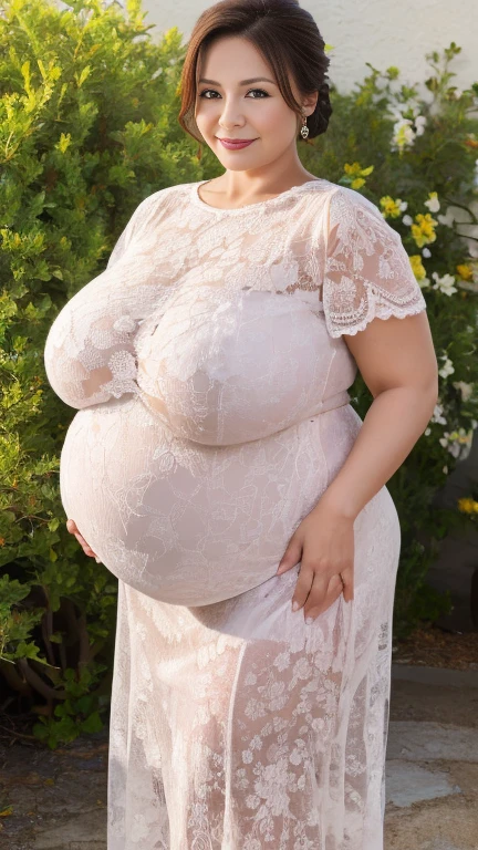 (Practical) (elegant ) (Great Maturity : 3. Curvy body) ((Goddess face)) ,(((Black Cabbaya))), ((Huge pregnancy)), Huge breasts,(Tight),short hair,,