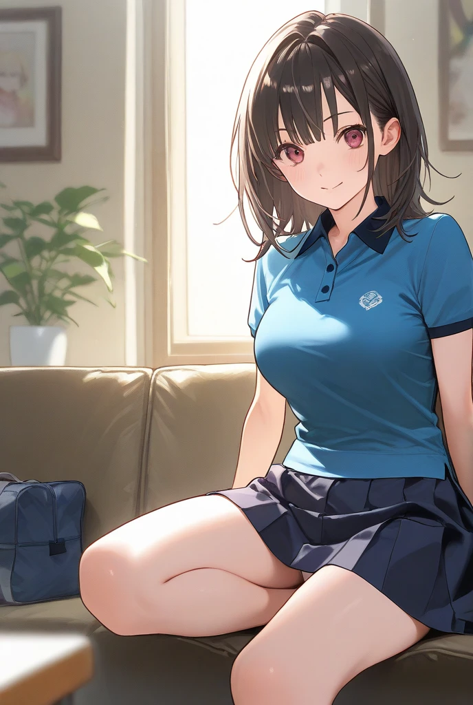 Blushing、High school girl with stomach ache