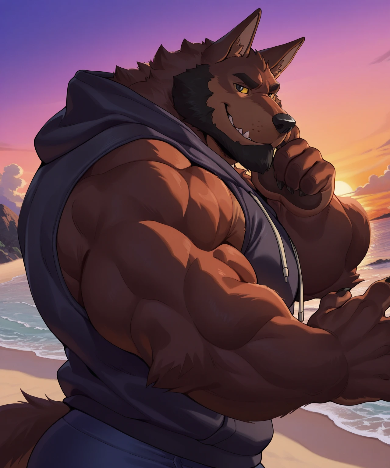 Upload to e621, ((by Michiyoshi, From marthedog, From ssonic2, By Inu-sama)), Solo Muscle (((Pure))) and (((Muscle excess))) and (((Abdominal muscles))) and ((Tassel on neck)) and (Fluffy tail) and (((bulge))), ((White eyes)), ((bust)), break, (Detailed lighting), ((Fluffy fur with attention to detail)), break, ((sitting at island and plant and water on sunny day)), (Cinema Lighting), ((Detailed Background)), ((Depth of written boundary)), (Half-body shadow), (((View your viewers))), (High angle view), ((Diagonal view)), [Backlight], [Detailed ambient lighting], [Grey natural light], [Abdominal Ambient Light], [Realistic proportions], [Explicit content, Adult, Browsing Caution], [Sharp focus], (Suspicious content), (Shaded), (There is nothing there), ((masterpiece))