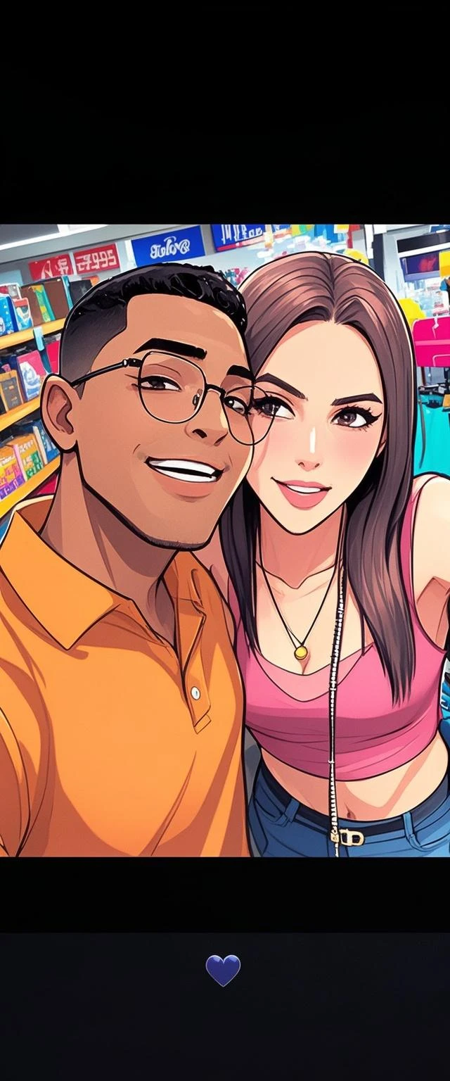 Make a teenage girl with long black straight hair, high, wealthy, White skin, with provocative clothing and next to her her friend a teenage male, homosexual, high, black curly hair, pale skin, Wealthy man with iPhone, both admiring a poor man with a dark-skinned touch-screen phone