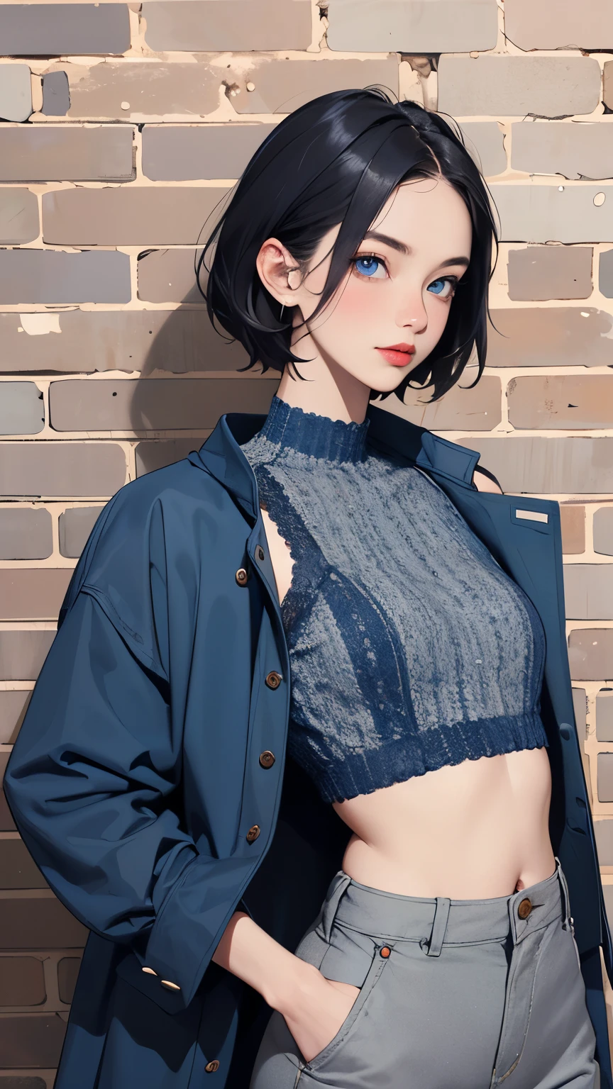 1girl, beautiful detailed eyes, beautiful detailed lips, extremely detailed face, 15 years old, small skirt, bra, open big coat, stomach visible, small , cute, artistic, elegant, photorealistic, (best quality, 4k, 8k, highres, masterpiece:1.2), ultra-detailed, (realistic, photorealistic, photo-realistic:1.37), studio lighting, sharp focus, vivid colors, beautiful background