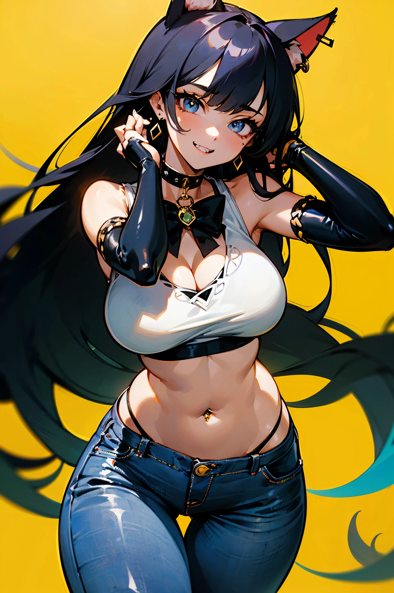 best resolution, half-body shot, 3 heads,girl with three heads, urban background