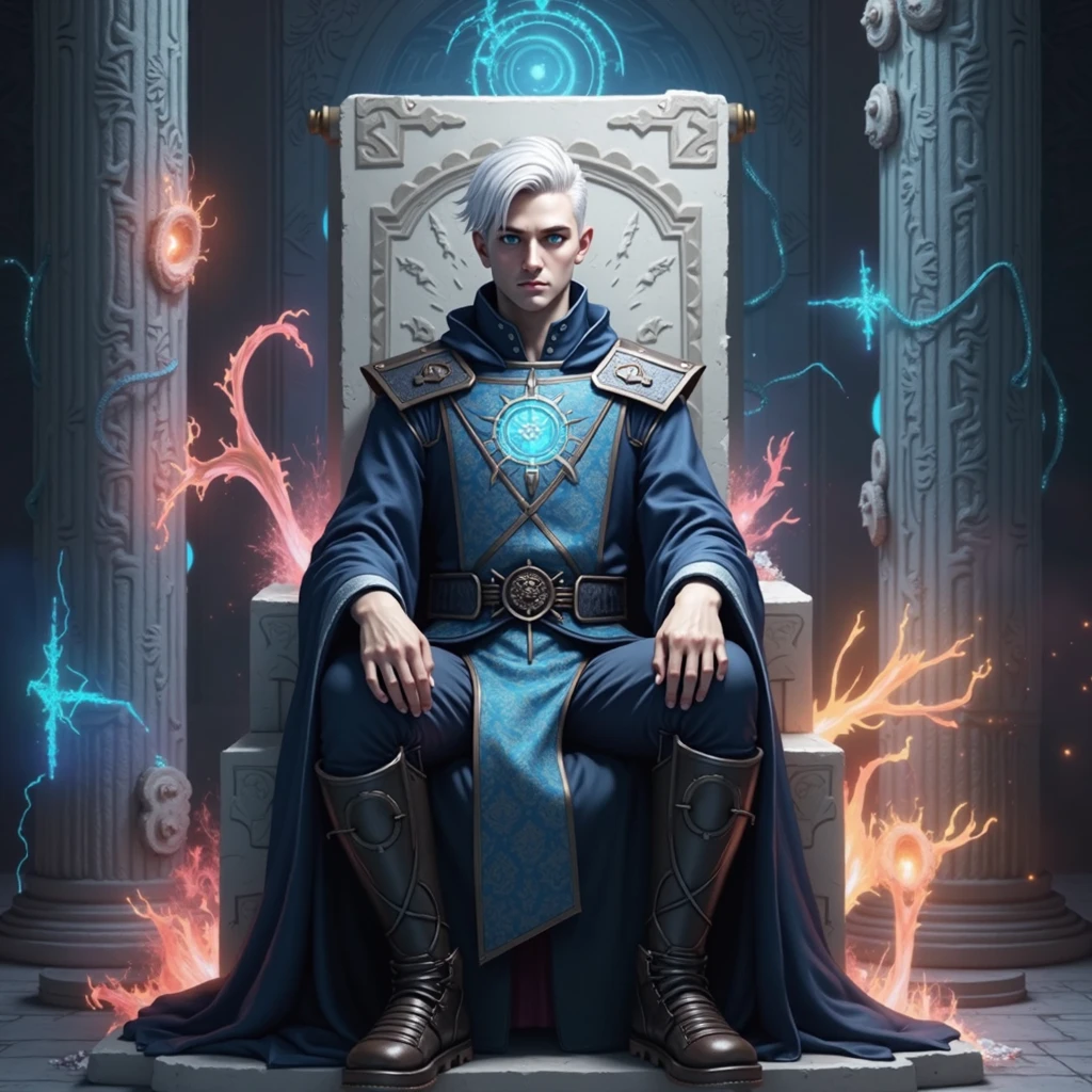 rough features, 28 years old, short blond hair, unshaved, face scars, (detailed glowing eyes, detailed face, detailed textures, detailed weathered skin, eldritch glow), teal glow,