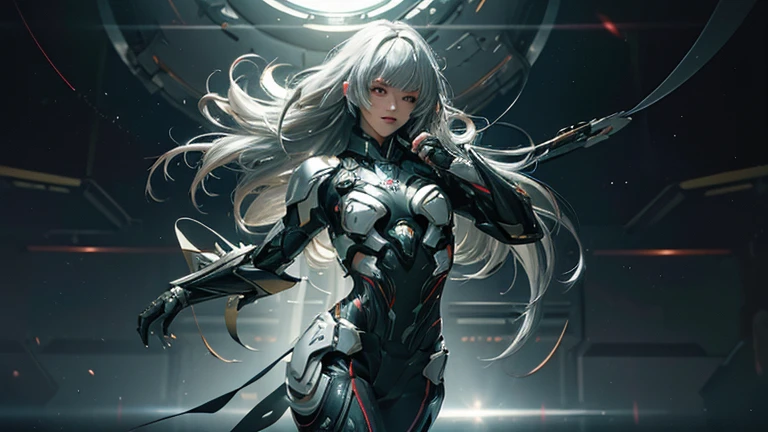 (3heads:1.5), 1girl, masterpiece, highest quality, photorealistic, scenery, stunning, photo (full body:0.7), of european woman running, motion blur, shiny, (raiden:1.1), (dynamic pose:1.3), (scifi, futuristic, hi-tech:1.1), cyberpunk, (night:1.2), wearing high tech mask viser, (bullets), white hair, red inferno colour,black accent, holographic screens, high detailed RAW, 8k UHD, looking to the side, eyepatch, focused expression anittech, holding katana, posting sword drawing action