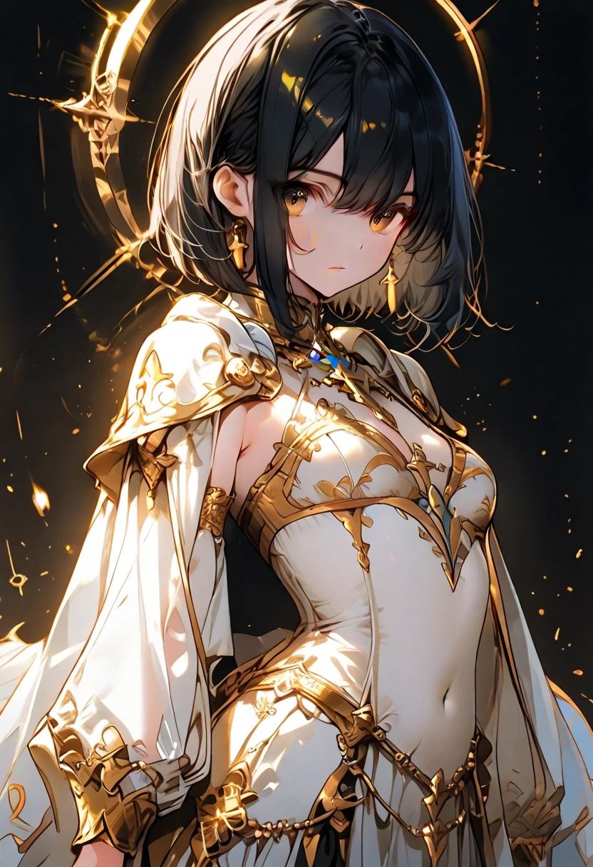 (masterpiece:1.2),(best quality:1.2),(masterpiece, best quality, ultra-high resolution), (Cyberpunk space mercenary), Long dark hair decorated with colorful feathers, large and expressive eyes, tanned and smooth skin, clothing made of fine fabrics and adorned with jade and gold jewelry, headdress made of feathers and precious stones, slender and elegant figure, serene and compassionate expression, majestic and relaxed posture, surrounded by flowers and symbols of fertility.