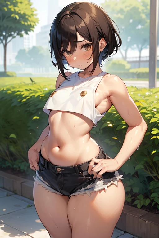 masterpiece, best quality,anime style, 1 girl,(((slender body))), (((small eyes,small breast))),(((gym uniform))),(((((3 monkey grabbing the girl))))),((((cum facial)))), (beautiful face), (((short twintail))), (((straight hair))), ((((black hair)))),detailed beautiful skin, (perfect hands, perfect anatomy)