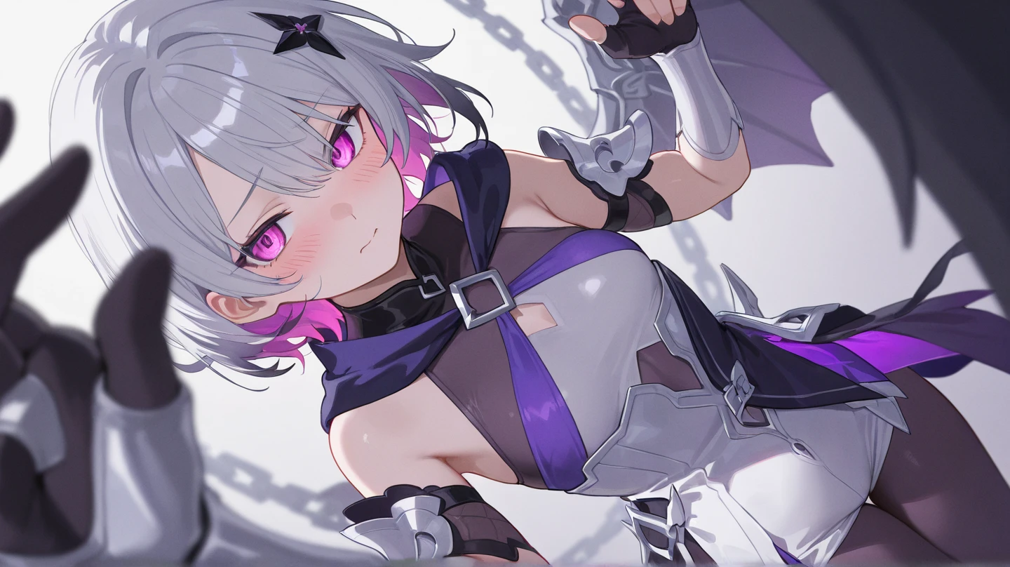<lora:gretel:1>,gretel , sinoalice, teal eyes, short hair, bob hair, brown dress, glowing teal ribbon, brownt hood, brown boots, looking at viewer,((sitting on the ground)), at candlelight cathedral, full body, depth of field, dynamic angle, dynamic light,best quality ,masterpiece, high resolution, detailed, purple cage