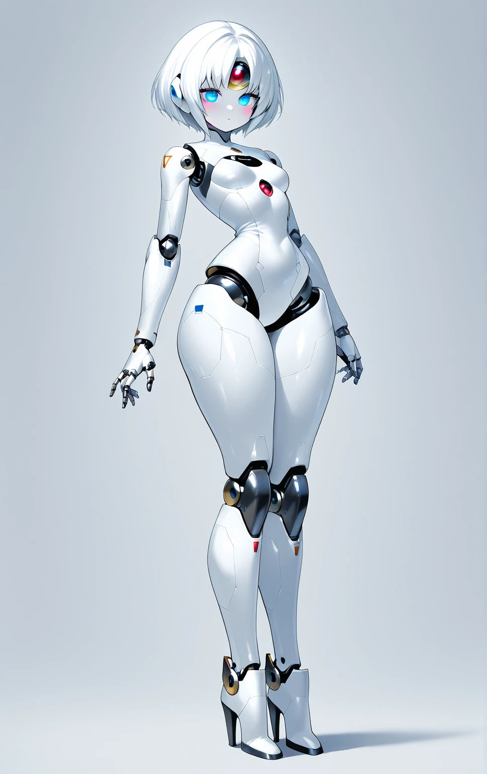((Perfect ultra detailed robot from 2040 feminine with perfect figure beautiful breasts and hips, she has no face, very well designed sleek beautiful robot)), ((in detail down to the smallest detail, Best quality))