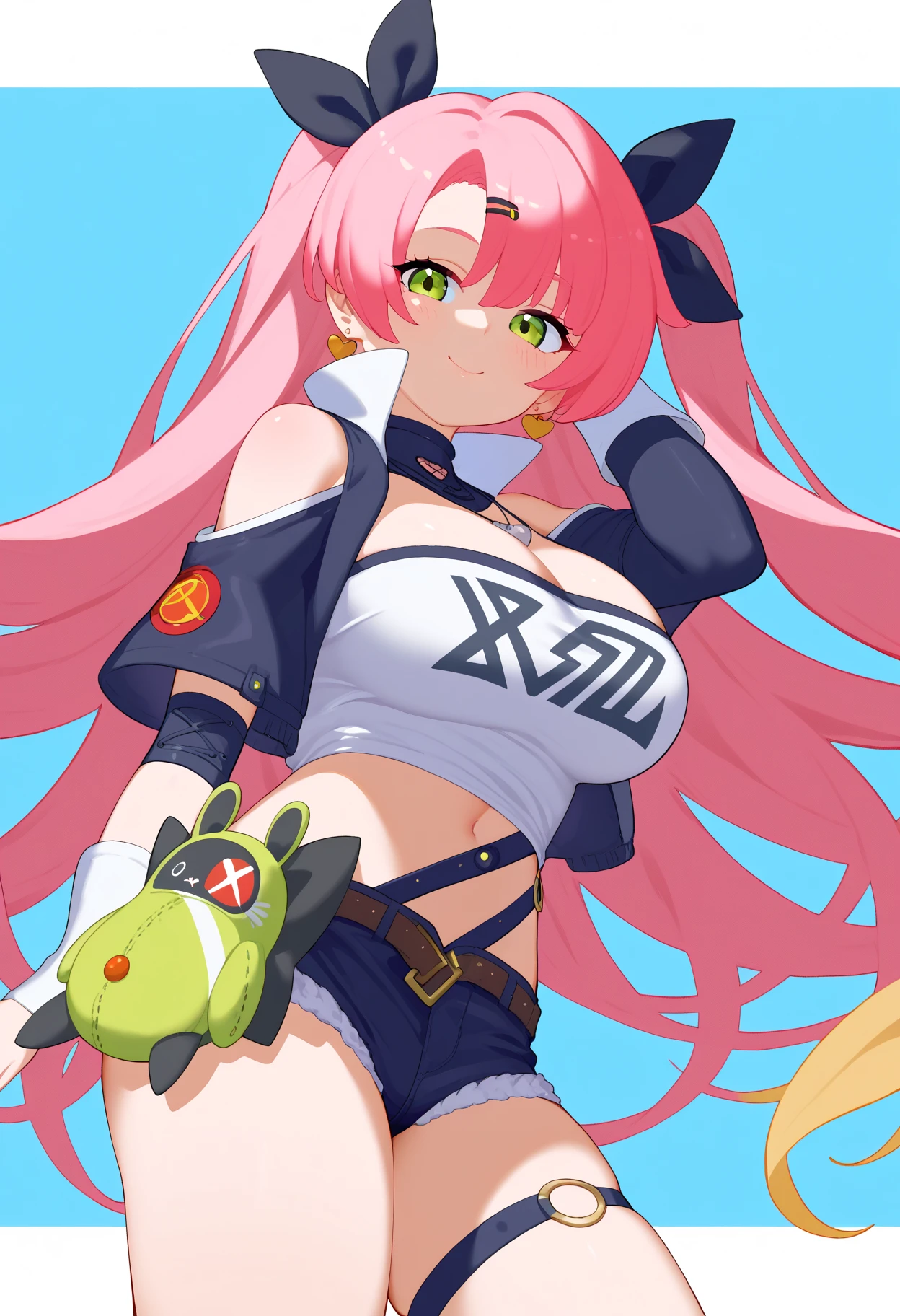 (巨作, Top quality, Best quality), ((pixels,Pixel art)),1girl huge large breasts,Pink Long Hair，laying on sand，the setting sun，Bikini swimsuit，Pubic tattoos，Small breasts，being thin