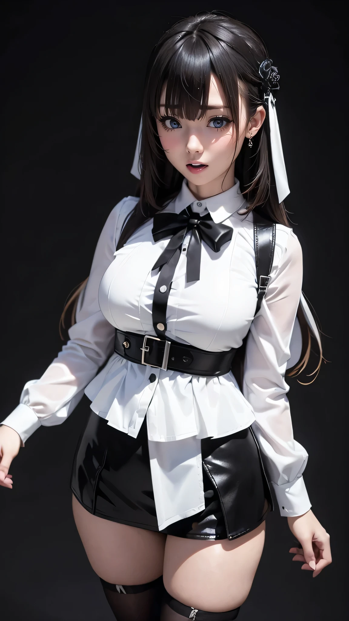 girl 17-year-old Hairstyle Casual, F Cup Breasts wearing casual clothes in house