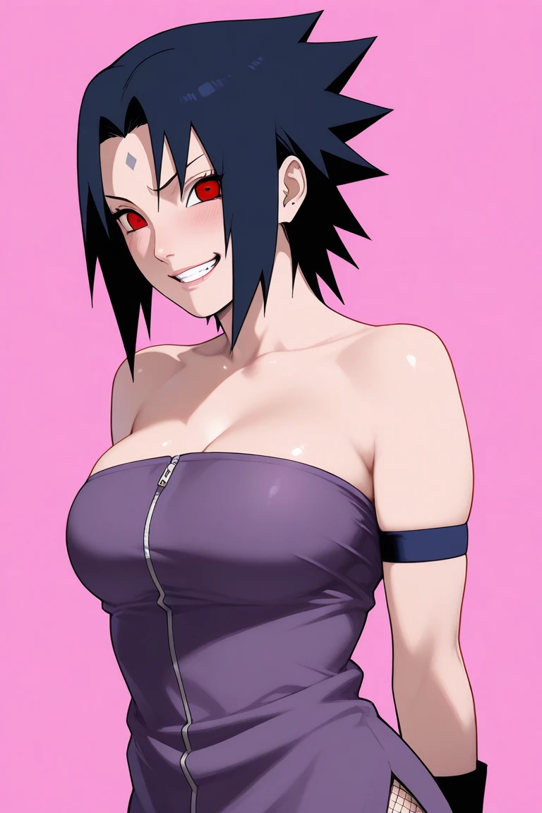 ((hinata hyuga)), big tits, black hair, white eyes, purple bikini, ((graffiti)), ((black background)), ((abstract)), thin, sexy, mooning, spraypaint, blotches, ((dynamic)),
