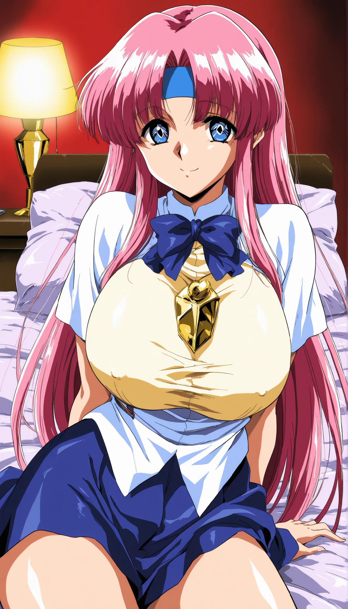 (masterpiece:1.2)、Highest quality、Game CG、Easy to understand、Easy to understand、cg_unity_8K_wallpapegures、High resolution、Disturbance、throw、Dazzle、Particles of light、(1 girl)、(Portrait)、 (Mature Woman)、Mature Woman、、Knee socks、Pink Ribbon、have、Smiling seductively at the camera、Bedroom、Pink Lingerie、lace trim bra、(garter belt:1.3)、Knee socks、Cleavage、Side Tie Shorts、(Thongs for special occasions:1.3)、、(((I can see her nipples:1.3)))、、side、
