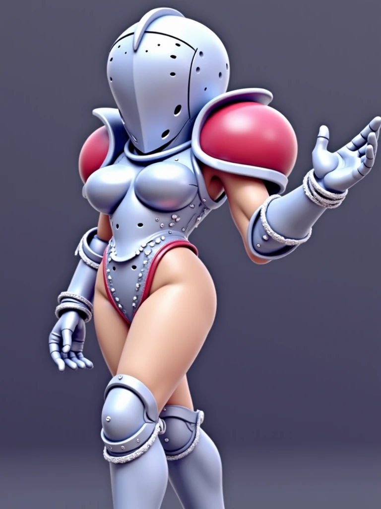 (wielding halberd), gigantic ass, faceless, armored, knight, red cape, naked, nude, voluptuous woman, glossy, thick thighs, wide hips, huge breasts, long hair, ponytail, silver body, silver latex, huge ass, latexskin, combat pose, sexy pose, skintight, rubber bodysuit, pinup, masterpiece, ultra hd, absurdres, best quality, belly button, small waist, dancing, fighting, kardia

 <lora:LatexSkin:.55>  <lora:KardiaOfRhodes:.7> <lora:Bliznyashki:.5> <lora:Hyperfusion:1>