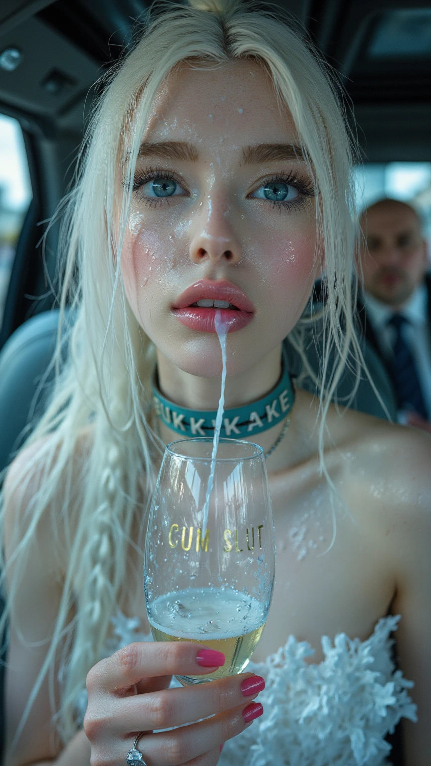((A very cute woman gets Full naked in a crowded train.)).((wearing a white silk plunging open shirt: 1.5.)). 40k, photography, masterpiece, best quality, dark grey background, ((1girl blue eyes and gorgeous light blonde hair, she wears glasses on her beautiful face, )). a beautiful Caucasian woman with big ass full soft breasts and white skin, varied poses.((Huge breasts :1.4)),((very soft breasts)), Ultra-detailed face, Detailed eyes. in a crowded train station. (lick popsicles). (((she is wet))).