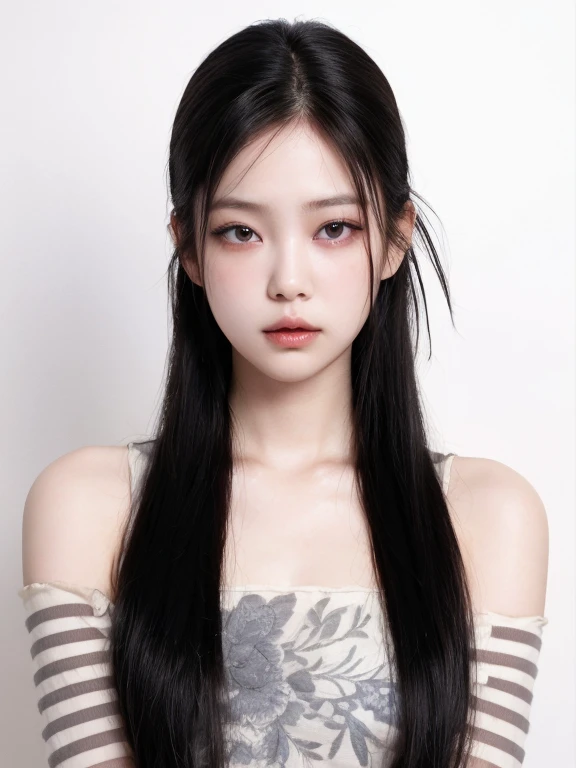 jennie pink black, blackpink jennie portrait, Beautiful young Korean woman, Leaked image, kim jennie de blackpink