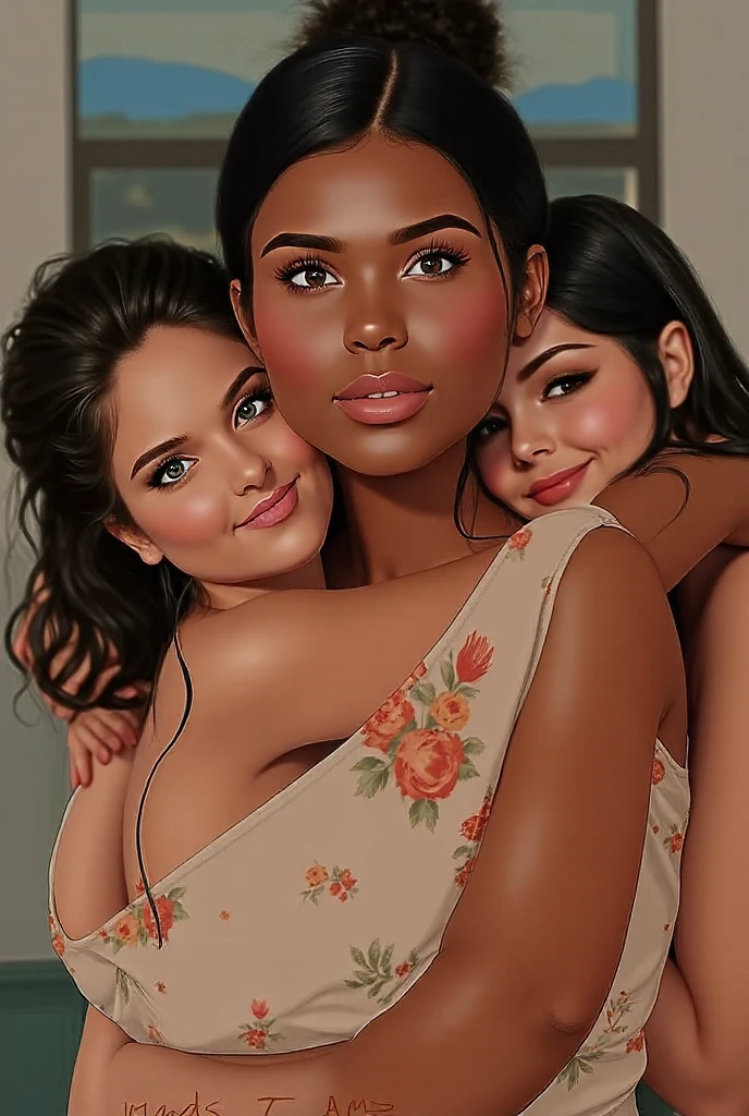 a beautiful indian woman,a beautiful indian girl,mother and daughter,full body,sensual,seductive,sultry,provocative,alluring,glamorous,striking poses,elegant dress,high fashion,luxury,fine art portrait,cinematic lighting,dramatic chiaroscuro,moody color palette,oil painting,digital art,photorealistic,8k,ultra-detailed,masterpiece