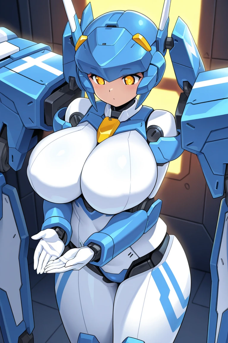 robot woman, humanoid robot, robot joints, (huge breasts)