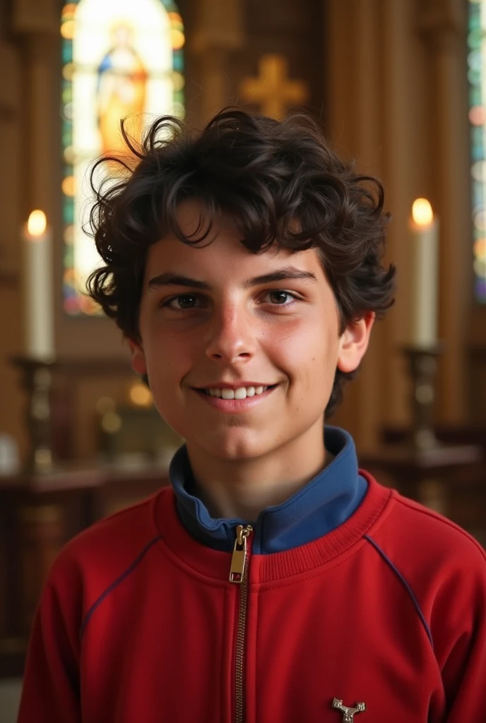 happy boy at mass