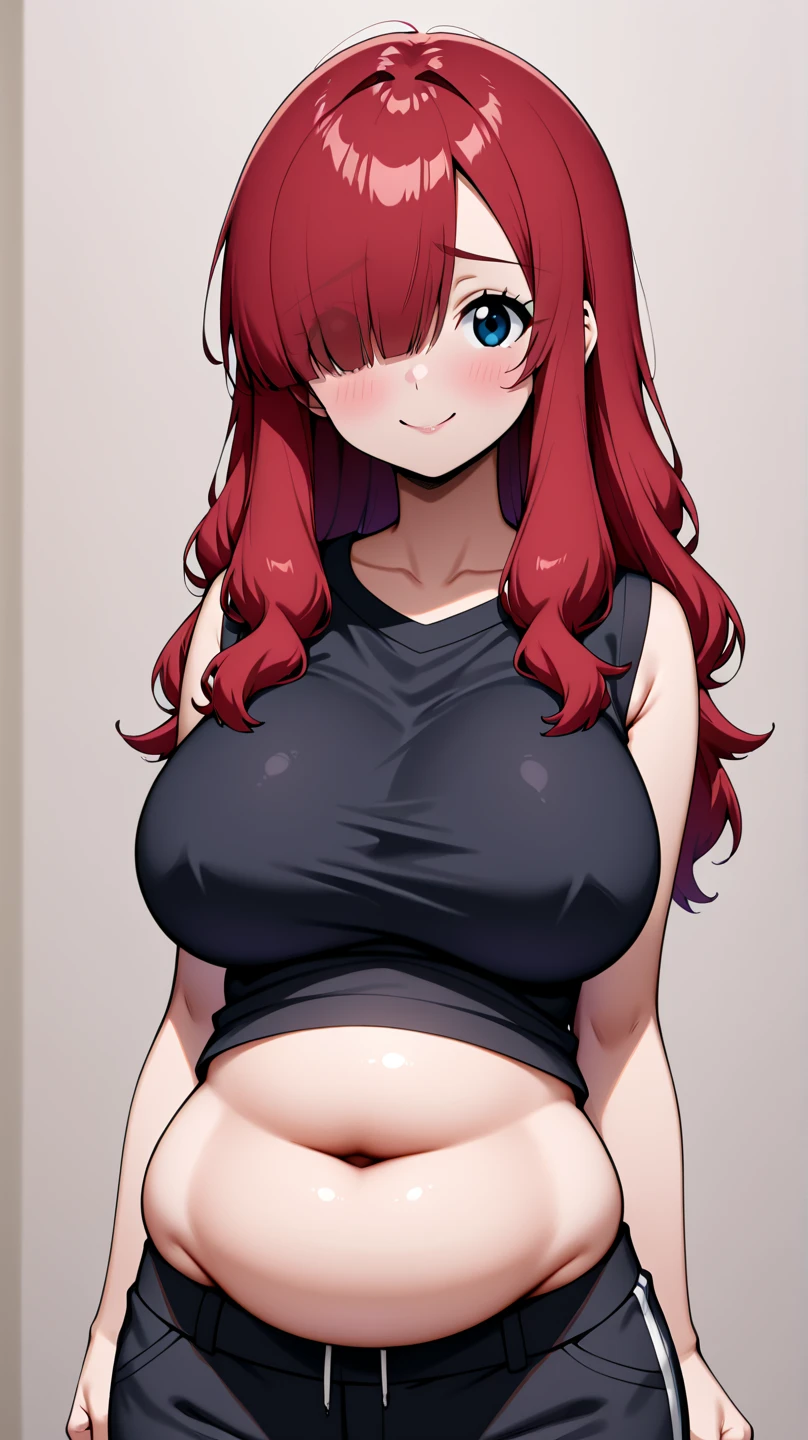1 cute girl, (short stature:2.0, huge breasts:1.3, disproportionate breasts:1.3, thick legs:1.2, toddler body:1.2), two side up, long hair, BREAK (red hair:1.1), brown eyes, BREAK (naked:1.3), (blush, ;d, yuruyuri), full body, from front, BREAK