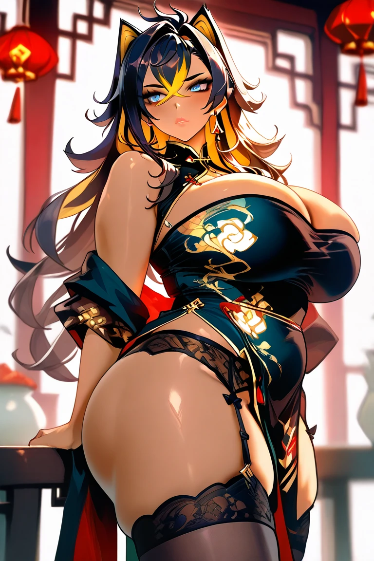 Beautiful woman of the dragon tribe、Golden hair with big wings。Half human woman and half dragon with a dragon-like tail、((Finest quality)),(超A high resolution),(ultra-detailliert),((Best Anime)),sharpnes,Clair,Art with astounding depictions,Glamorous atmosphere:1.4, (Golden gorgeous embroidery on red leather BDSM,Limbs are 2 pairs,skirt by the,Woman with long black hair,)),