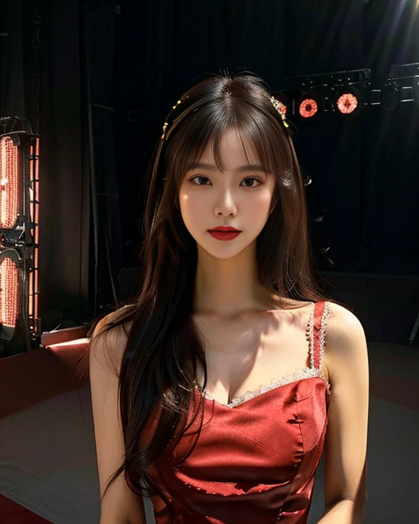 Jennie from blackpink with albino hair and light eyes in red hoodie Jennie