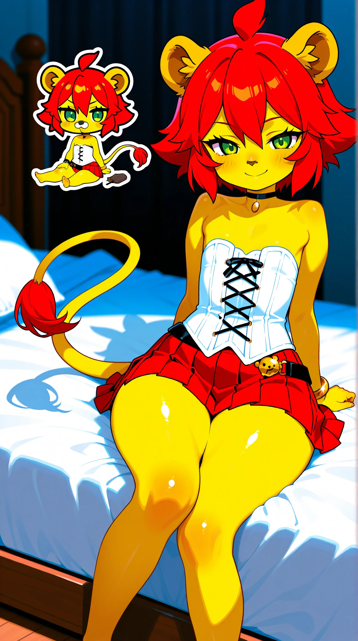 masutepiece, Best Quality, Ultra-detailed, kawaii, Cute, lovely, Sexy, Ero, It features a simple, 4K, 8K, Best Quality, barechested, Orange hair, Straddle Girl, short-hair,Cowgirl,sexually arousing, Cat body,Love Juice,small tits