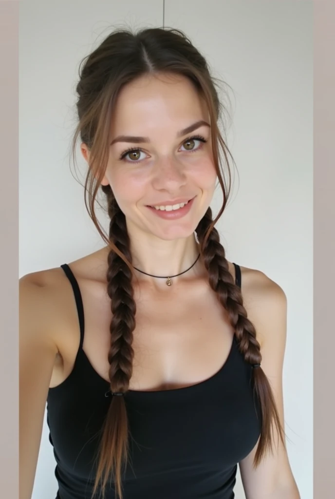 Beautiful 18 year old woman, Brown hair, young