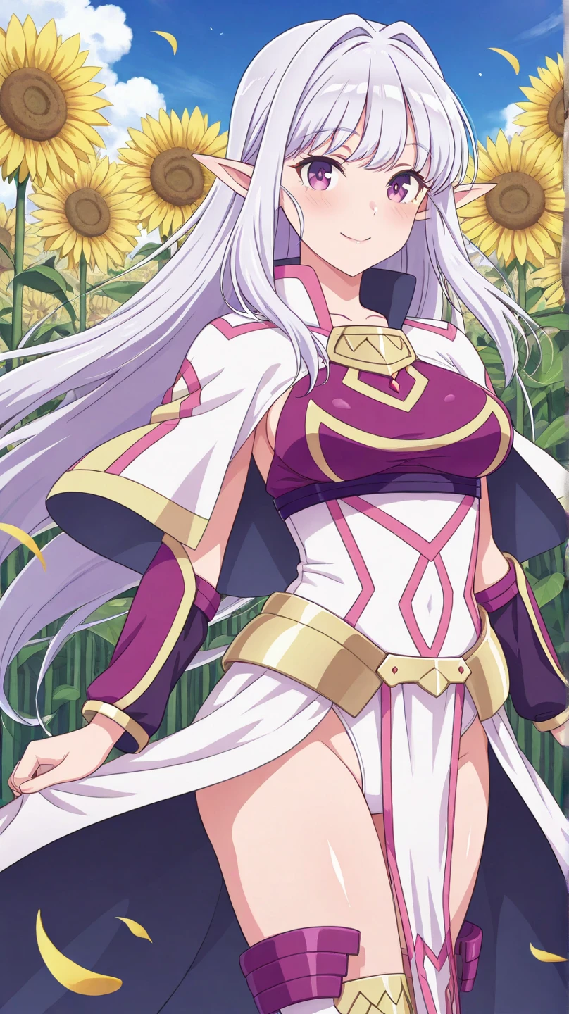 great quality ++ Extremely detailed high resolutionolution, very aesthetic, expressive eyes, (((perfect face))), (((face symmetrical))), ((good anatomy)), (((perfect hands))), (((8k))), UHD, HD wallpaper, (((detailed high cal, (((((1girl)))))), only, masterpiece, The best quality, high resolution, Highly detailed, (illustration), beautiful detailed eyes, (((combatant))), (((1girl))), ((((fulll body)))), (((((((irisviel von einzbern)))))), (((((princess celestia)))), ((((human form)))), (((((smile))))), ((humanized princess celestia)), Celestia, Celestia de My Little Poni, Celestia in milf form, long wavy hair, (((red eyes))), (((strapless tube dress))), (((white dress))), (((milfication))), (((mature female))), (((gigantic breasts))), (((white pony ears))), (((Detailed fingers))), Precise fingers, Not unnatural hands, strange eye, Greek columns, exterior, beautiful majestic forest, vine leaves surrounding the columns, flower bushes everywhere, clear sky, bright sunny day, ((((Multicolored Hair))), heavenly forest,