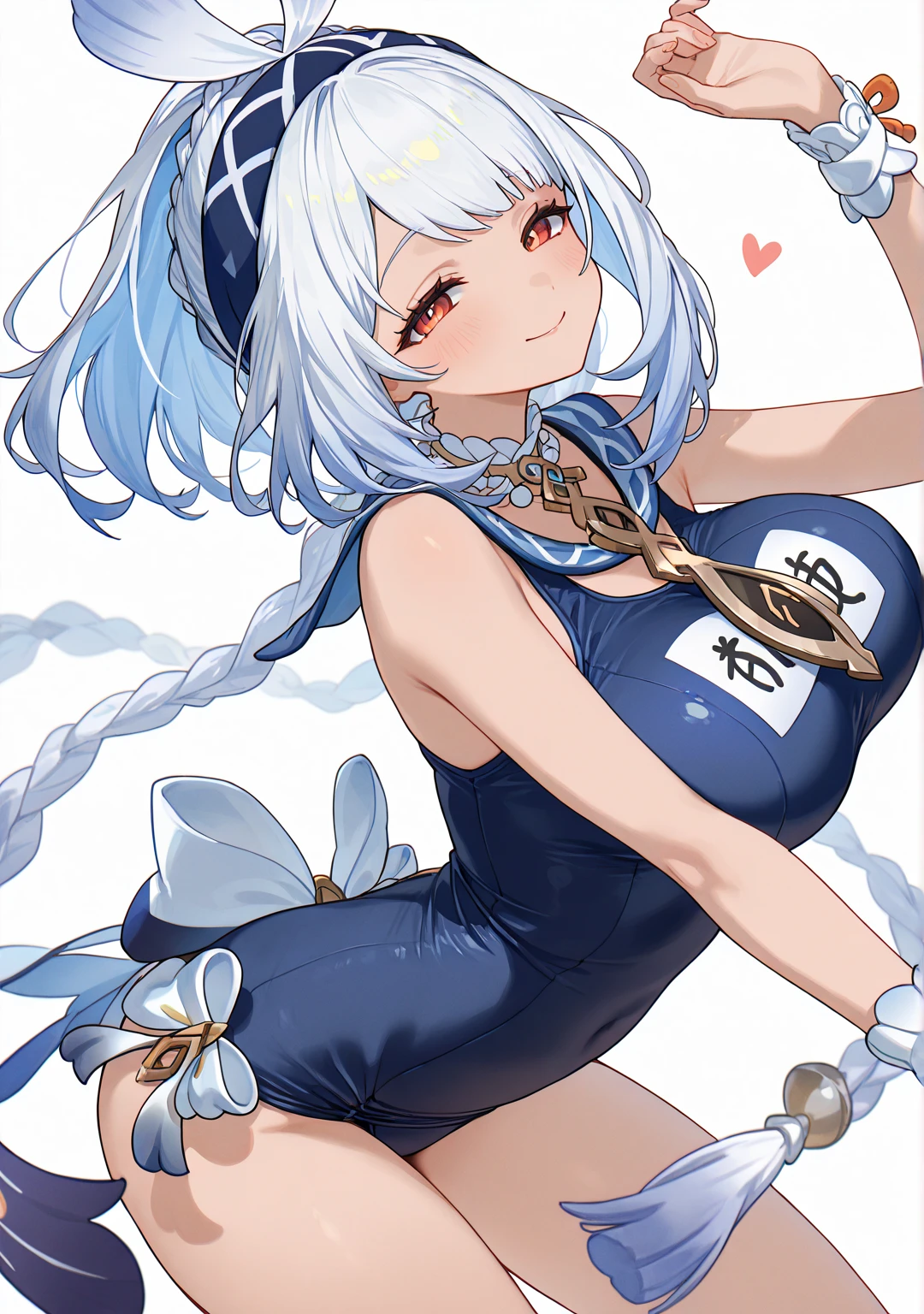 Emilia re:zero, purple eyes, Emilia, crown braid, x hair ornament, flower hair ornament, white hair, long hair, medium breasts, holding leg above head, anime girl with long hair and blue bunny suit, sexy, playboy bunny, pointing at something, seductive anime girl, azur lane style, blonde anime girl with long hair, from the azur lane videogame, anime waifu, anime goddess, cute anime waifu in a nice dress, marisa kirisame, (anime girl), attractive anime girl, pixiv 3dcg, characters from azur lane