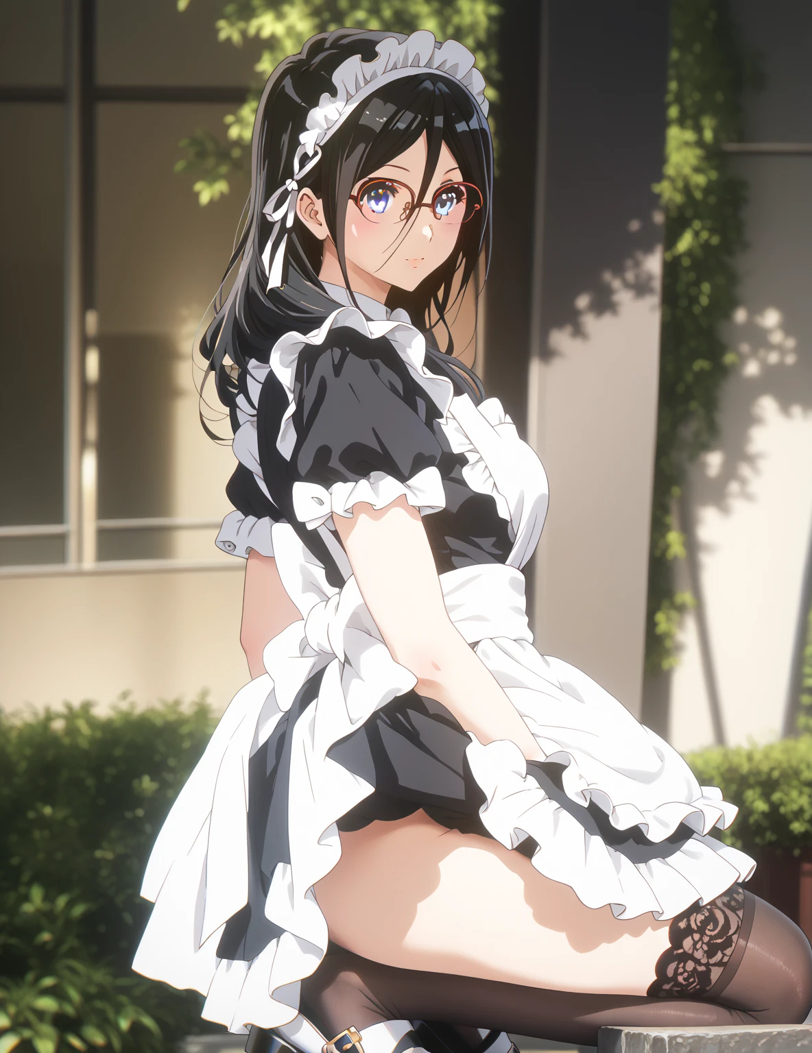 (Very detailed CG ユニティ 4k 壁紙),(masterpiece),(Highest quality),(Very detailed),(Best illustrations),(Best Shadow),(Absurd),(Detailed Background), ayuzawa misaki, 1girl, 独奏, maid, black hair, long hair, brown eyes, (((animal collar, collar, viewer holding chain leash, medium breasts, on all fours, hand on the ground, chain laesh is out of the frame))), (((open mouth, tongue out, stick out tongue, long tongue, full face blush, sexual ecstasy smile, fucked silly, vulgarity))), perfect female body, maid headdress, fair skin, cleavage cutout,