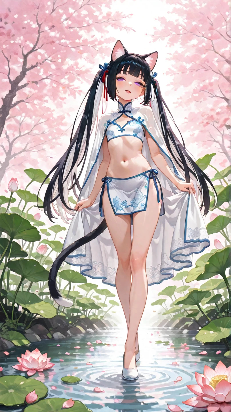 anime artwork, score_9, score_8_up, score_7_up, score_6_up, score_5_up, score_4_up,sparkle \(honkai: star rail\),1girl, twintails, black hair, small breasts, red eyes, red eyeshadow, fox mask, , , , , she is 24 years old, , ,horny, style_3, floox style, . She has fluorescent pink eyes with tiny black dots under each of her eyes.. naked, onsen, naughty smile, in water, standing, leaning forward, , towel wrapped around body, , ass, heavenly ass