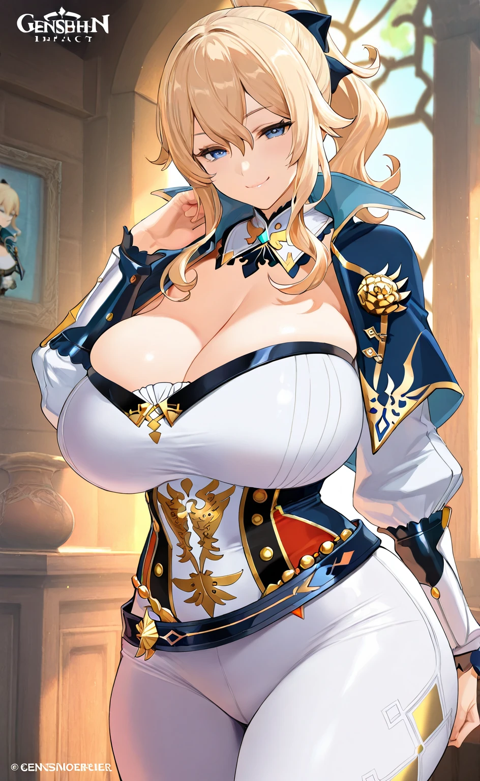 A woman with big ，The gorgeous king，victorian style，clavicle，Prominent and smooth underboob，flower，pubic，heart，