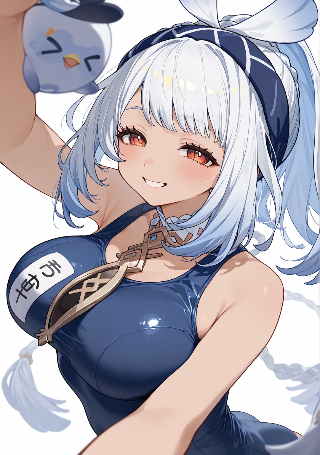 nsfw,2girl,Gray Hair,light hair,School Swimsuit,Big Breasts,breast,masterpiece, best quality, very aesthetic, absurdres,upper body,straight-on,nsfw,Line,lovely