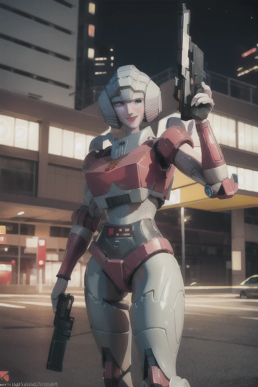((arcee)), solo, 1girl, usb slot instead of vagina, not vagina, bright blue silicone breasts,, city background, nightime