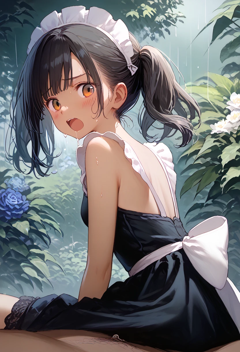 nsfw,(super fine illustration,8K CG wallpaper,best quality,extremely detailed,ultra high res,best aesthetic),(cowboy shot,from front),ra high res), (8k:1.3),anime colored,perfect hands, perfect fingers, perfect legs,(cowboy shot,from front),(forehead:1.2),1woman,IdolMaster,((chie saraki)), (14yo, beautiful girl), (beautiful dark brown eyes),((((beautiful black hair)))) ((short straight hair)),(wet hair), (shiny hair), (beautiful pale orange skin),(shiny skin),(wet skin),(blue dress:1.3)),((blue hat:1.3)),(slender),(very small breasts), (pubic black hair:1.1),wet hair), (wet skin), ((Sweat)), ((vapor)), ((small height:1.1)),((petite:1.1)), ((flat chest,very small breast)),(many sweat:1.5),(pubic black hair:1.3),(from below), (pussy focus), ((spread leg)),(straddling),(spread pussy 1.5),(love juice:1.2),(many sweat:1.5),(pubic hair:1.4),(bottomless:1.5),(complete nude),(no bra,no panty),(glasses),(open your mouth), ((a big smile)), ((out tongue)),(Nice touch), (one eye closed),((feel good)), ((happy)),(saliva),(sitting), (class room),cum on body:1.9),(cum on face:1.3),((cum in hair:1.3),(cum on mouths:1.2), (((multiple boys, peeing on a girl, multiple penises, gangbang))),((ecstasy torogao:1.5)), saliva trail, nose blush,pleasure vaginal penis),BREAK,(1boy, hetero:1.3), ((vaginal sex,cowgirl,pov)),(cum shot:1.3),(((bukkake:1.9))),(look at viewer),,(Bukkake, cum on body:1.7),(Bukkake, cum on face:1.3),((Bukkake, cum in hair:1.3),(ecstasy),(((sex,Cowgirl))), (multiple penises, surrounded, multiple boys),(On the stage of the concert hall), light particles, blurry background,motion lines,(Heart:1.5),),look at camera, ((stage,Spotlight:1.9)),((happy)),(back monitor),