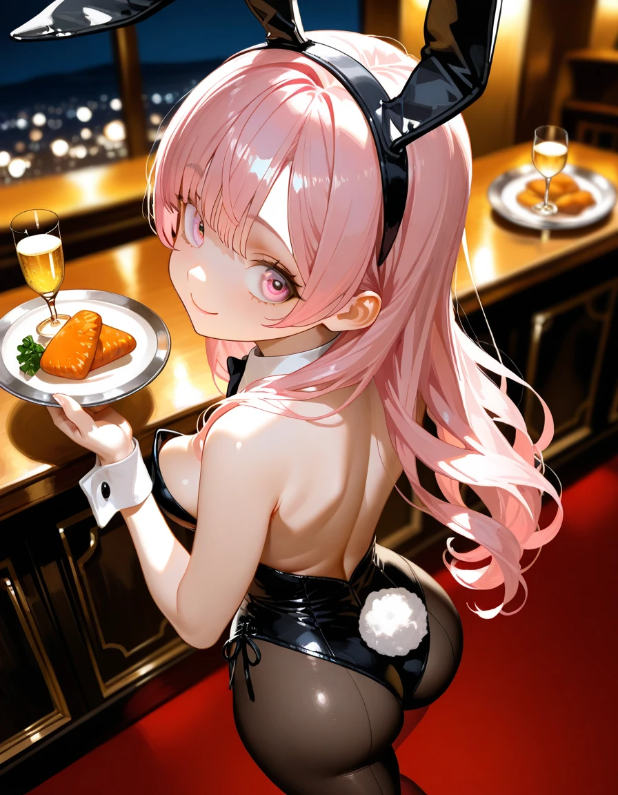 Young girl with pink hair, long twintail hairstyle, ((small bushy eyebrows)), wearing lolita dress, lolicon (Zankuro) drawing style by zankuro artist, Zancrow style, image uploaded in R34, walking in the mall, flirty smile , suddenly having sex in public, ((doggy style sex)), ((public sex in a restaurant)) naked ass in the male crotch, perfect anatomy, young boy fucking her