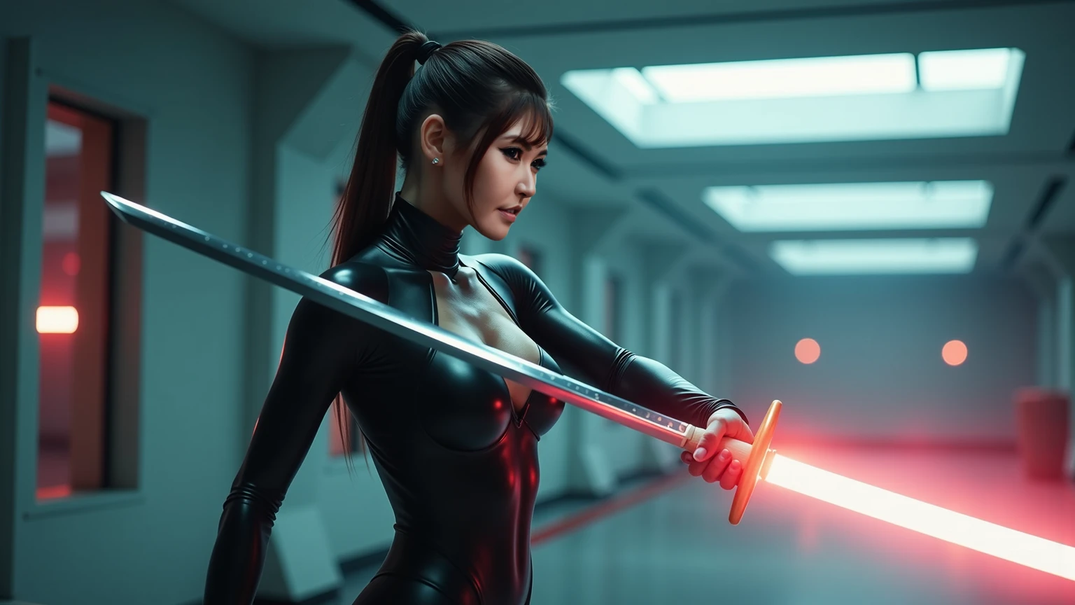 Warrior AMBER HEARD from STAR WARS, Slacks, joias, em um filme de fantasia dos anos 80