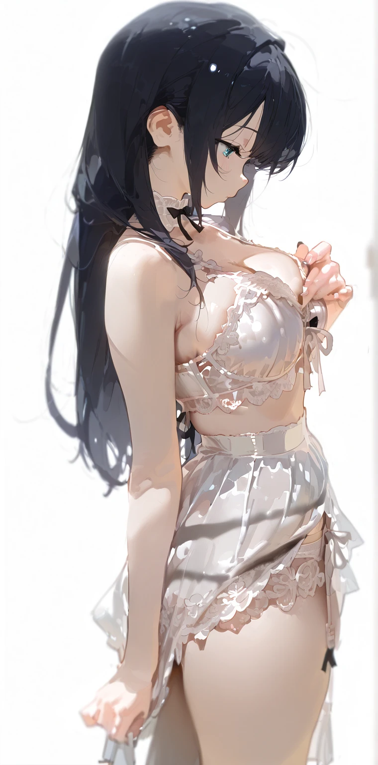 Long-haired anime girl sitting on the floor in the room, seductive anime girls, beautiful and seductive anime woman, Guweiz in Pixiv ArtStation, Guweiz on ArtStation Pixiv, Beautiful anime woman, Detailed digital anime art, Guviz-style artwork, Beautiful anime girl, Guviz, Beautiful anime artwork
