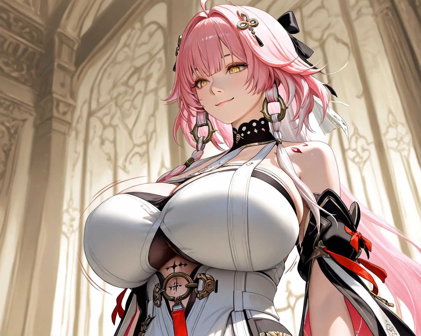 2 girls, cornrows, smooth knitting, red hair, (Beautifully detailed eyes, ดวงตาpink, eyes on fire, dragon eyes), cry,tear, big breast, rift, Crescent moon earrings, delicate clothing set, animal tail, (Beautifully detailed jewel-encrusted leather cover.), (flower hair clip), Violation of lens flare, Hands behind your back., Chromatic aberration, Highly detailed, anime, Romantic style, OP Art, depth of field, Motion blurred image, glowing light, Film texture, UHD, retina, correct, Masterpiece, correctตามหลักกายวิภาค, textured skin, Awesome details, Highly detaileds, High quality, won, best quality, height, 16K, big breasts,Show your breasts,The cracks are clear...,((big tits))，(pubic bone), rift, visible chest, ((bare breast:1.37)), I see bulging nipples.,(((large areolae:1.4,pink,The nipples are clearly visible.....)))