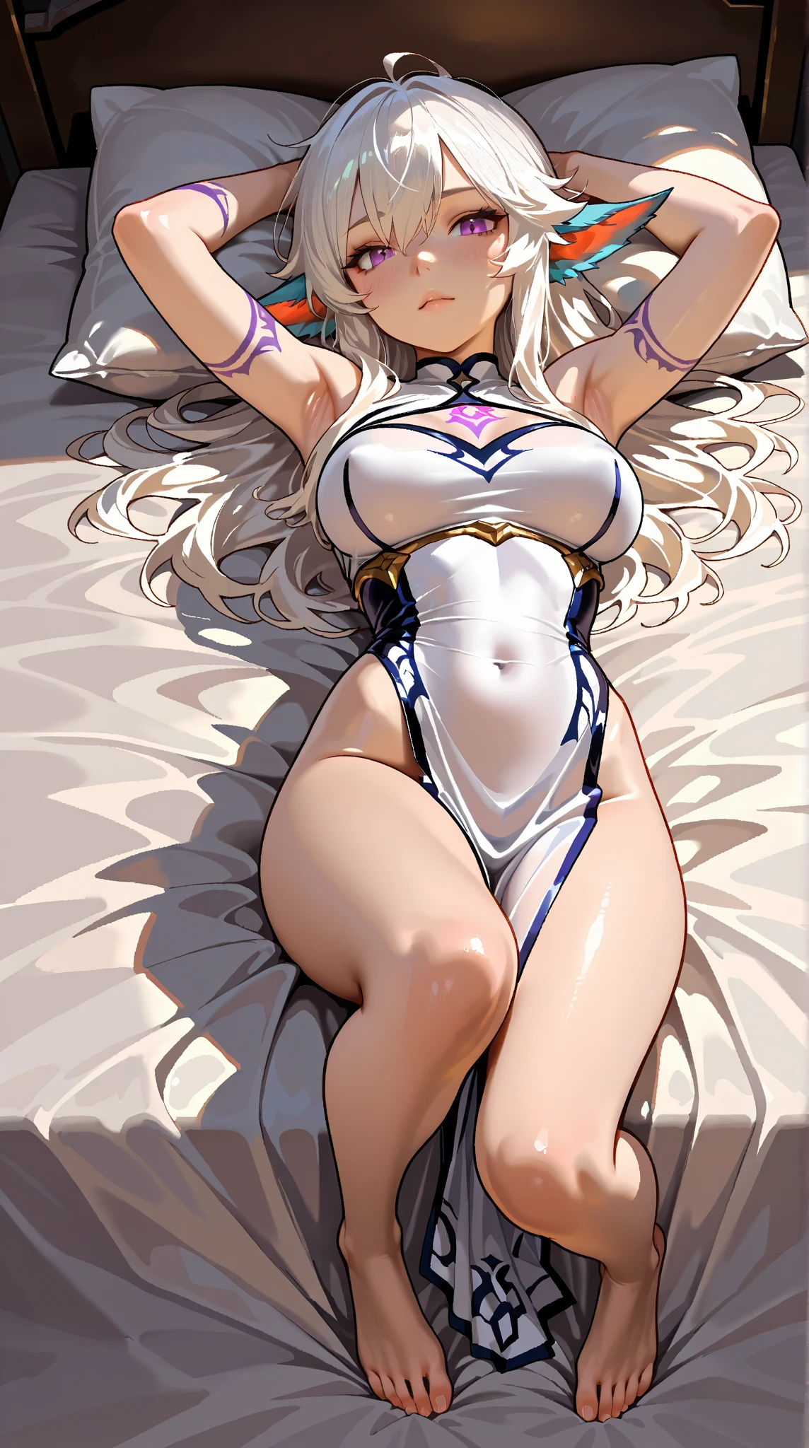 ((masterpiece、Super detailed、intricate details、high quality、distinct、An illustration))、girl 、18-year-old、150cm、40 km、C cup、Magical girl、thin、slim body、short hair、shortcut、bdsm（（（bondage、raising both arms up、両腕をtied up、handcuffs、shackles、whole bodyをtied up、silver hair、platinum、Estrus、slave、Shyness）））、Flesh-colored leotards、torn leotard、Thin leotard、Sheer frills、Sheer skirt、beautifully、nipple、nippleが見えそう、透けたnipple、risky、See-through、nipple勃起、cleavage exposed、tied up、first round、鎖付きの金属のfirst round、shy、bdsm（（whole bodybondage、bondage、bondage、NSFW、Captive、blowjob、fetters））、whole body、Overall view、ruins