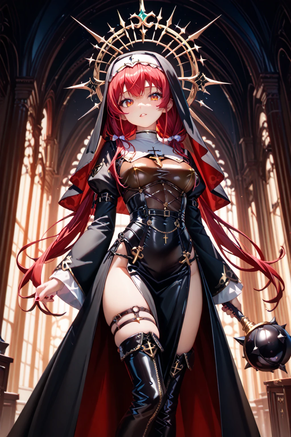 best qualityer,tmasterpiece,Ultimate resolution,downy,Extremely colorful,mature pretty woman,(Guillotine,decapitation)(Kneeling pose)(Point at you with your ass),Upper body nudity,Beauty severed head,Normal posture,Redlip,shackle,guillotine,behead,Collar,handcuff,Anklets,Normal posture