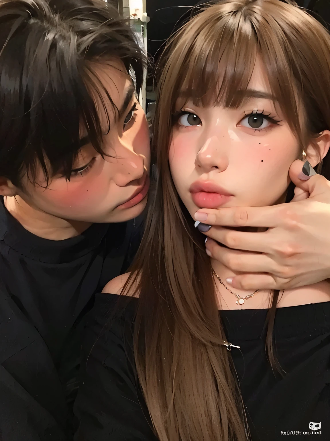hay un hombre y una mujer que se estan besando, Lalisa Manobal, nixeu y sakimichan, sakimichan y frank franzzeta, Lalisa Manoban de Blackpink, jossi de blackpink, son pixivs y junji, ulzzang, ( ( parada cuatro # ) )